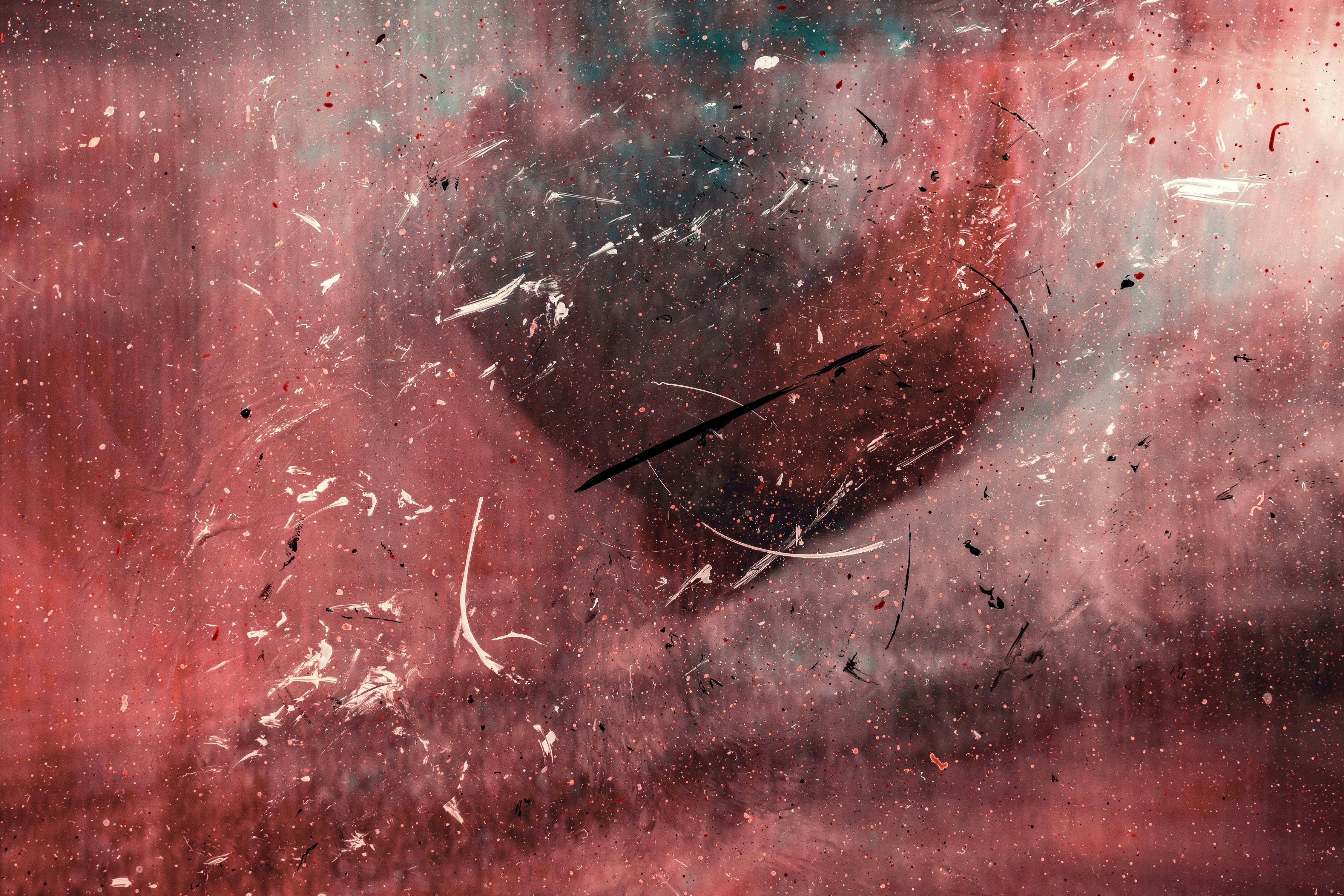 red and blue abstract painting