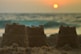 brown rock formation during sunset