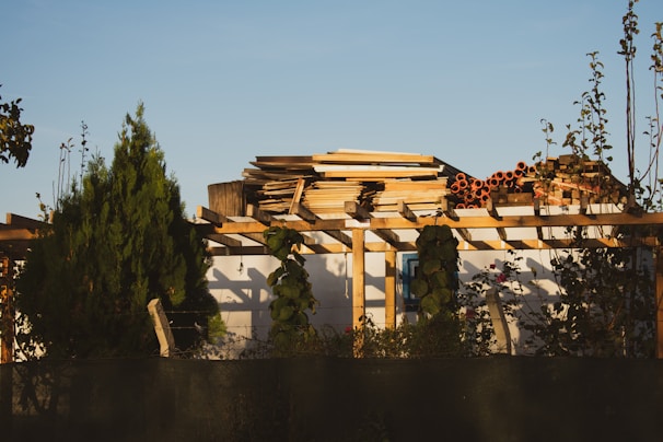 Neatly stacked UPVC roofing sheets under bright daylight