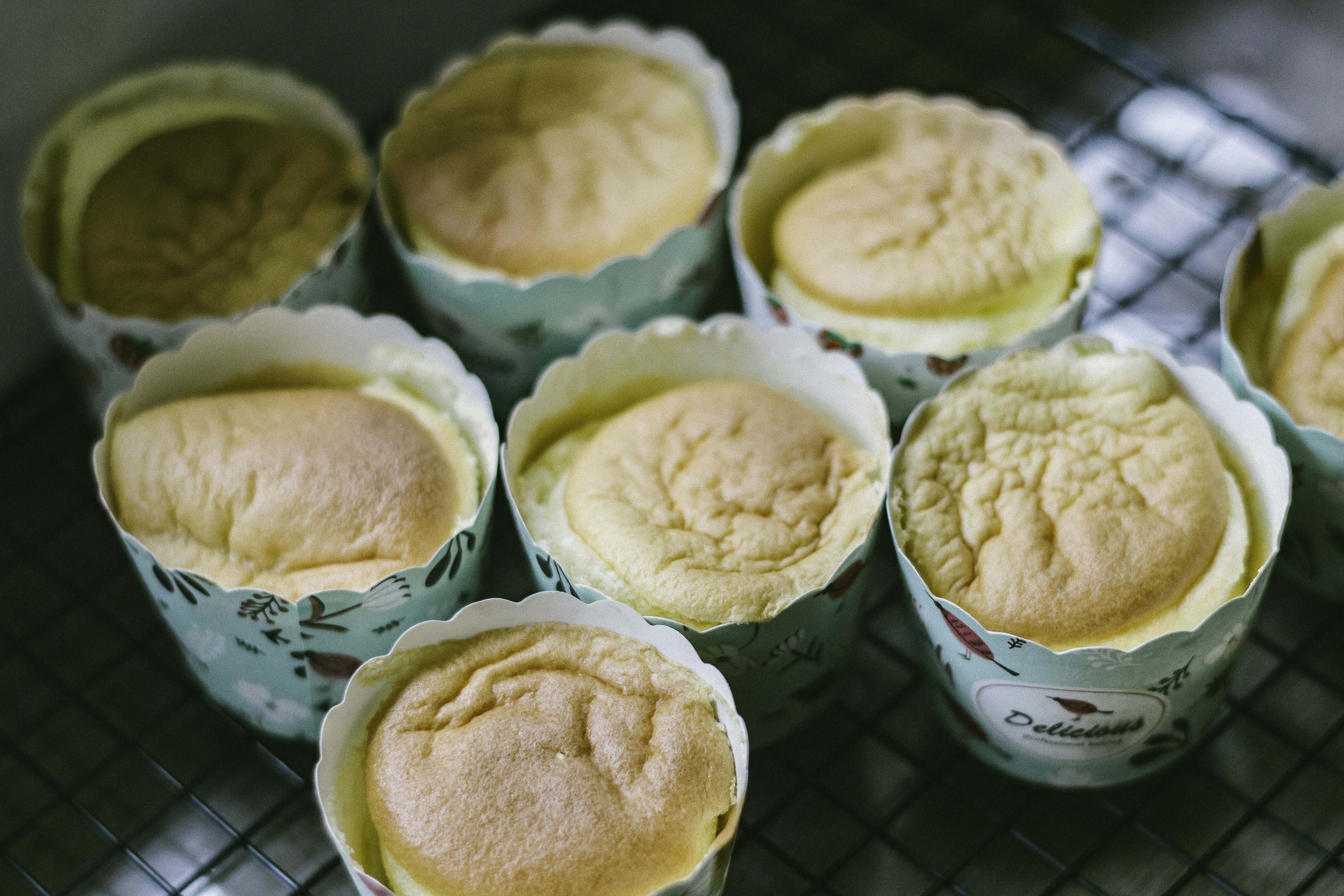white and green ceramic bowls