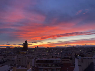 A high-resolution still photo of an urban skyline at dusk, showcasing rich color and detail.