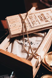 A beautifully packaged jewellery box adorned with moon phase motifs ready for shipping.
