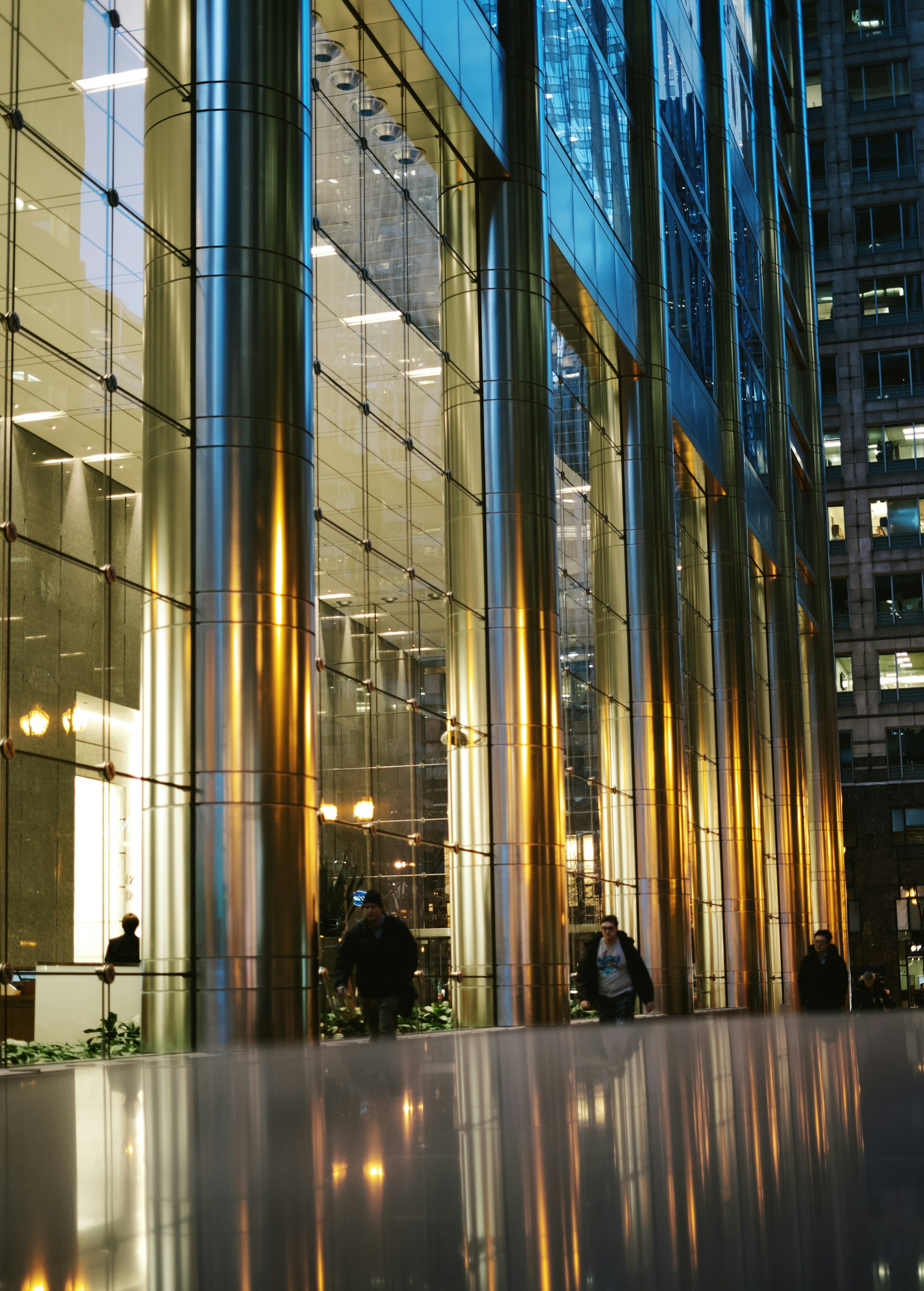 people walking in a city hall