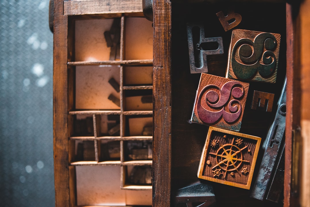 brown wooden shelf with brown and black padlock