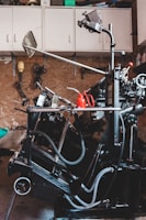 Technician assembling a custom hydraulic machine piping system