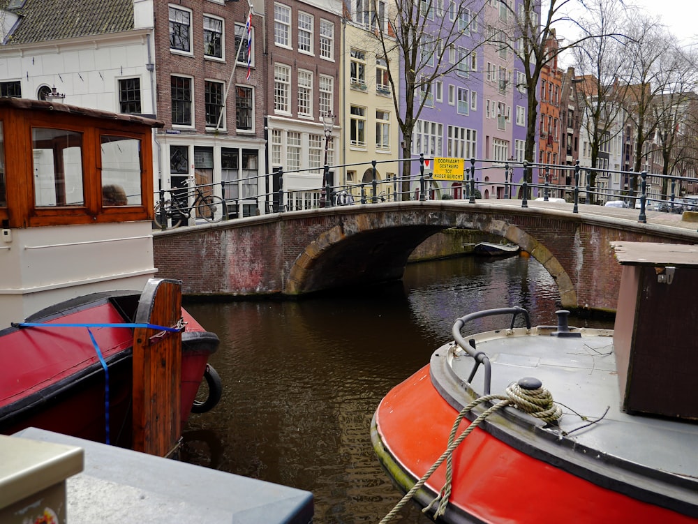 red and white boat on river during daytime