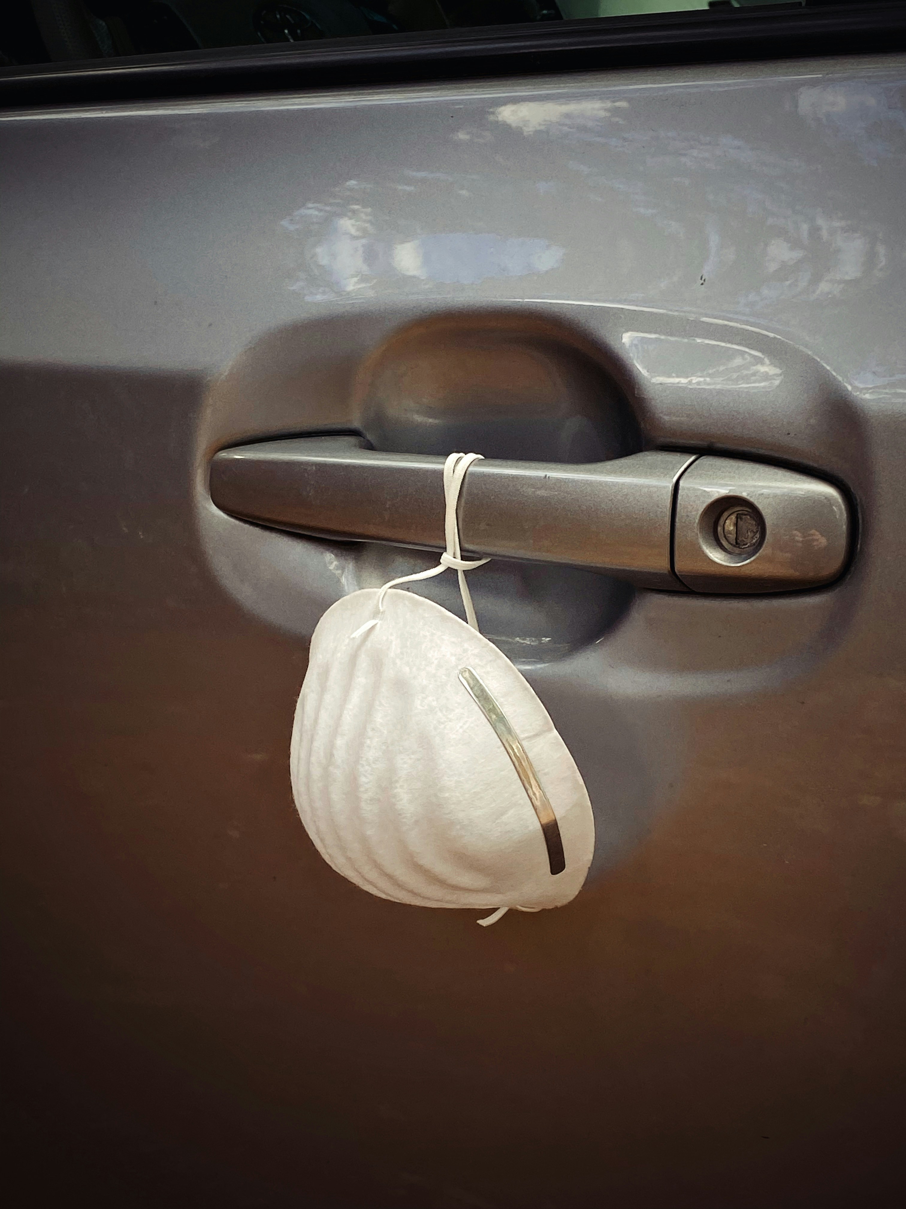 white yarn on brown leather textile