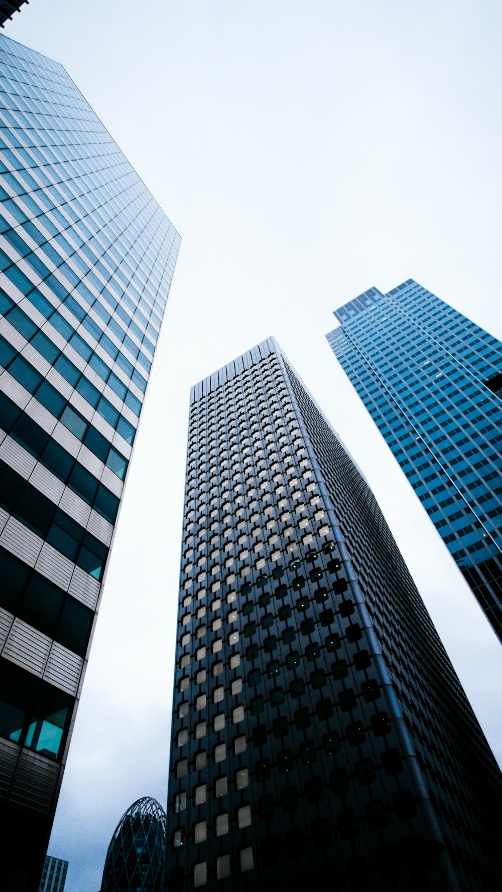 Fotografía de ángulo bajo de edificios de gran altura