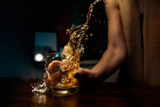 clear shot glass with water