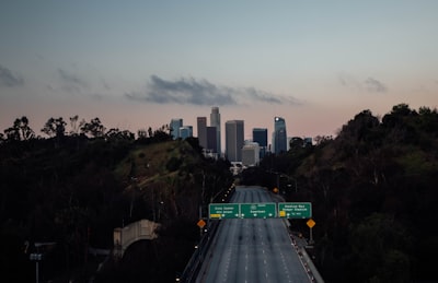 city buildings and road during daytime dodgers google meet background