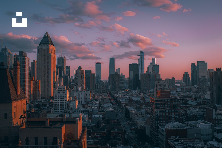 City skyline under cloudy sky during sunset photo – Free Manhattan ...