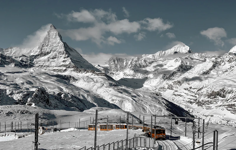 The Matterhorn above Zermatt seen under a clear blue sky