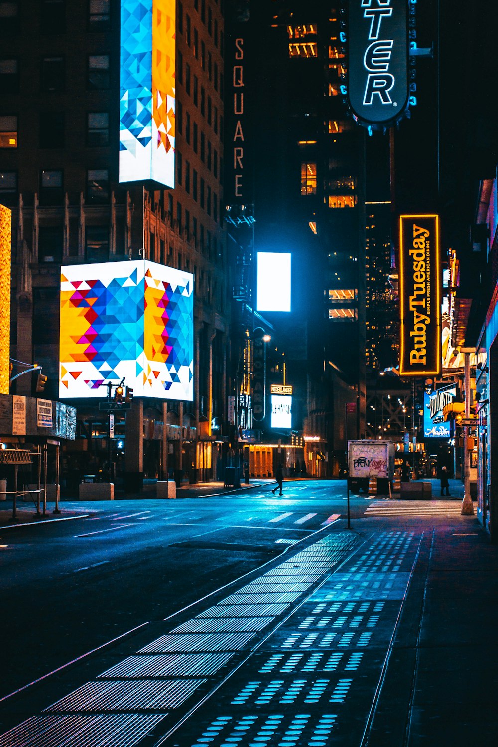 us flag on street during night time