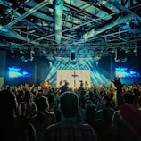 people gathering on concert during night time