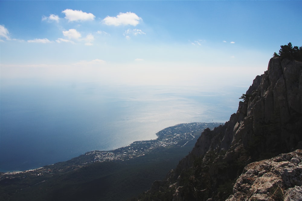 aerial view of mountains under blue sky during daytime