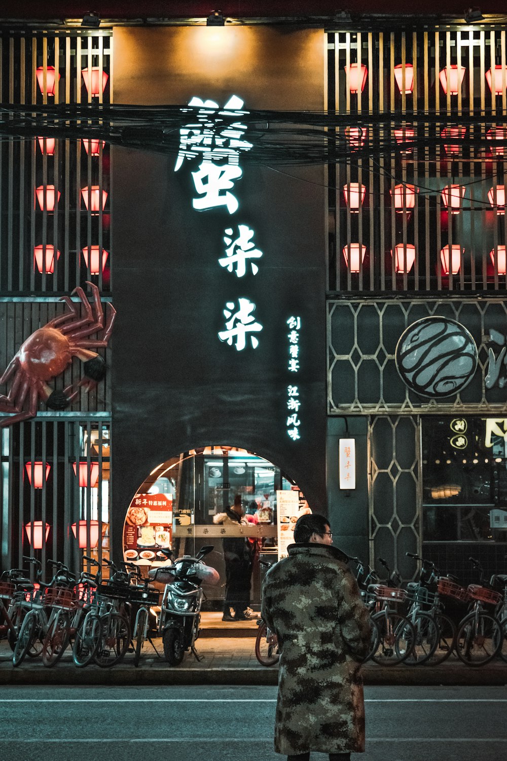 people sitting on restaurant during nighttime
