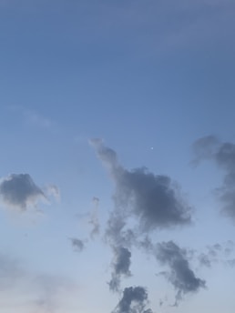 A serene blue sky with soft clouds, reflecting the calm mood of a heartfelt poem.