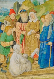 A lively medieval festival scene with knights, musicians, and families enjoying the event.