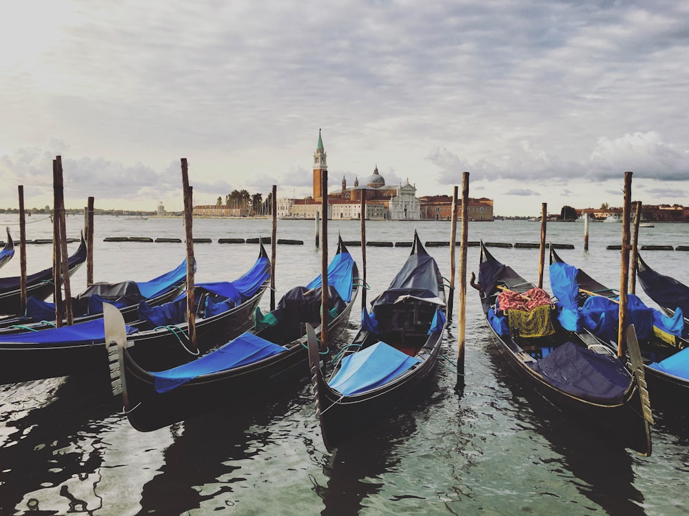 blue and brown boat on water during daytime