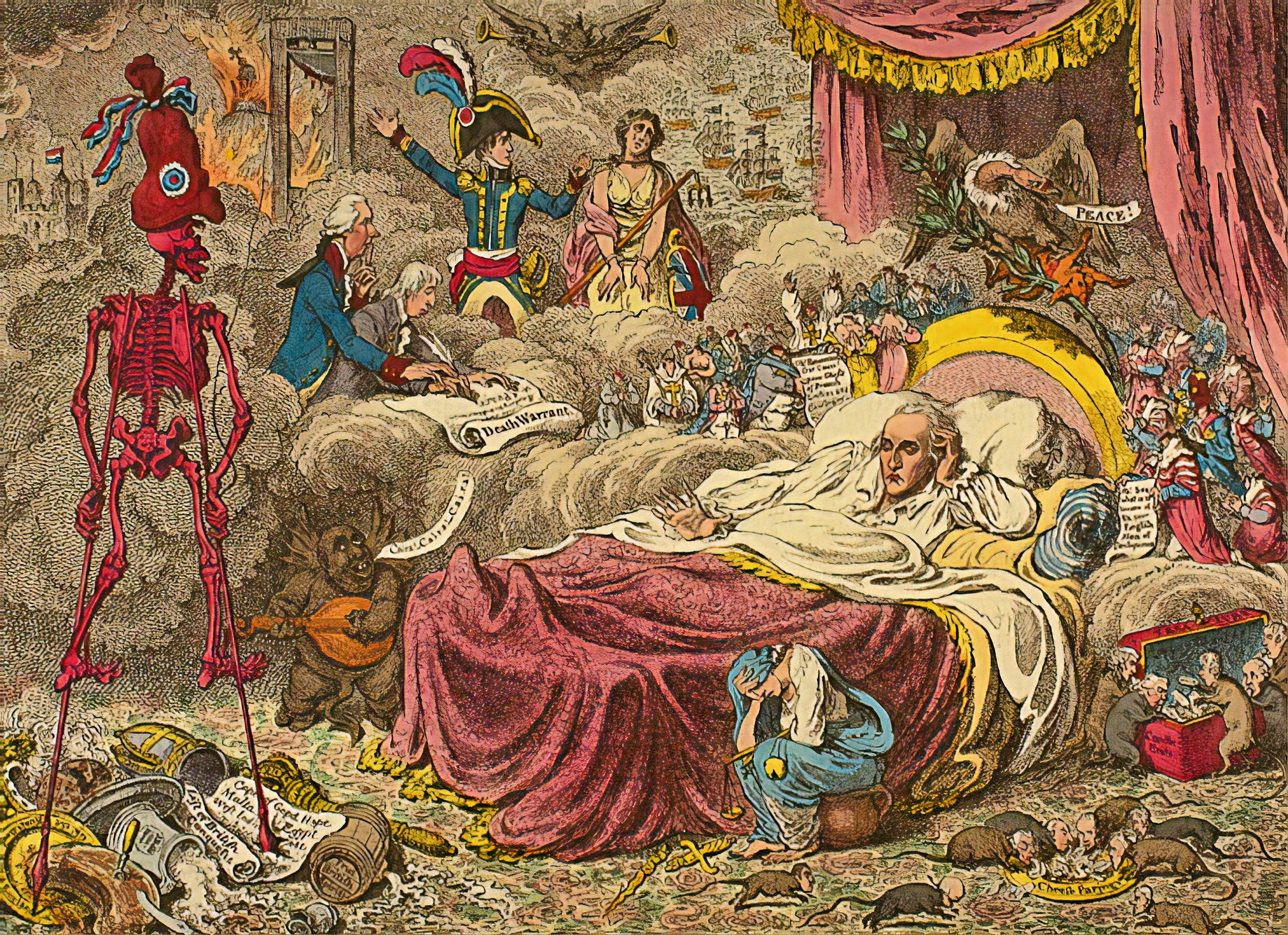 people in red dress painting