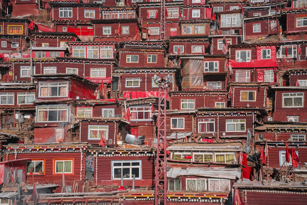 red and white concrete building