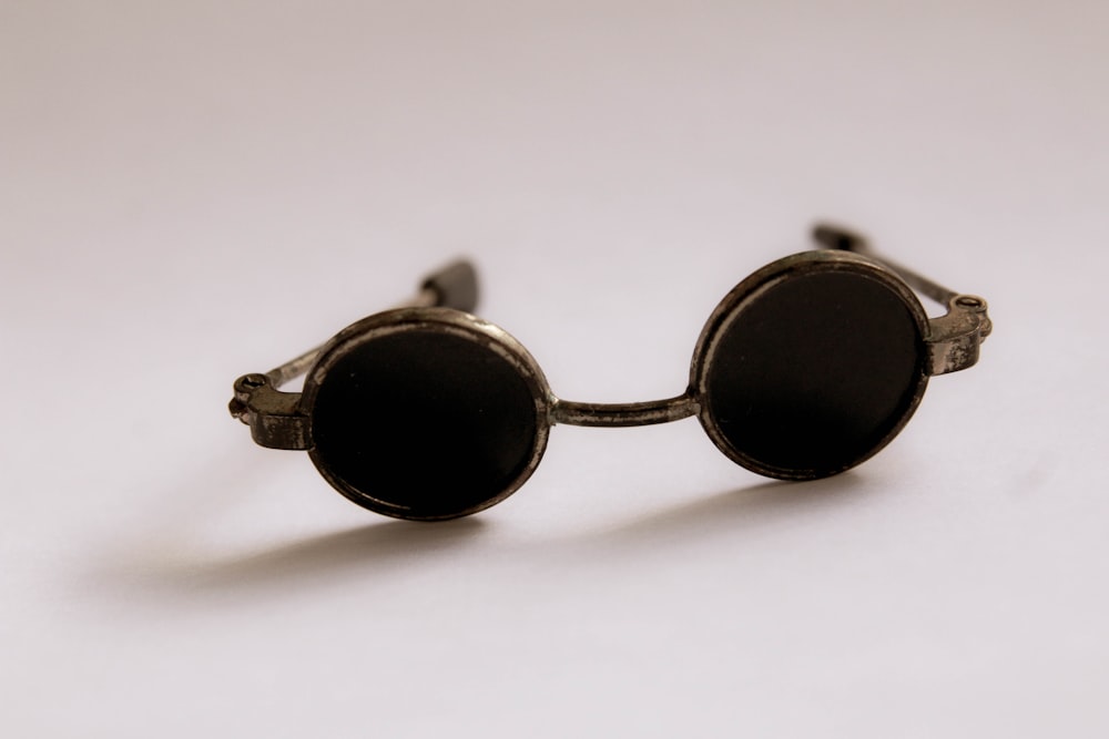 silver framed black lens sunglasses