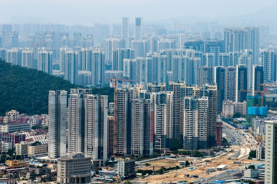 city skyline under blue sky during daytime in Zhuhai China