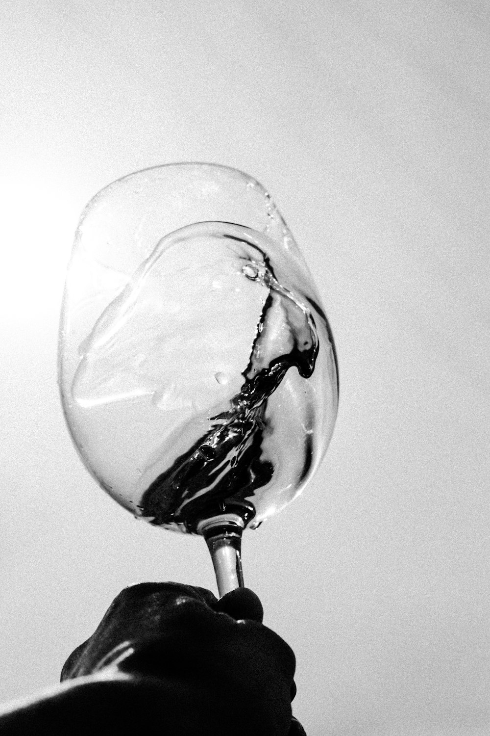 clear wine glass with water