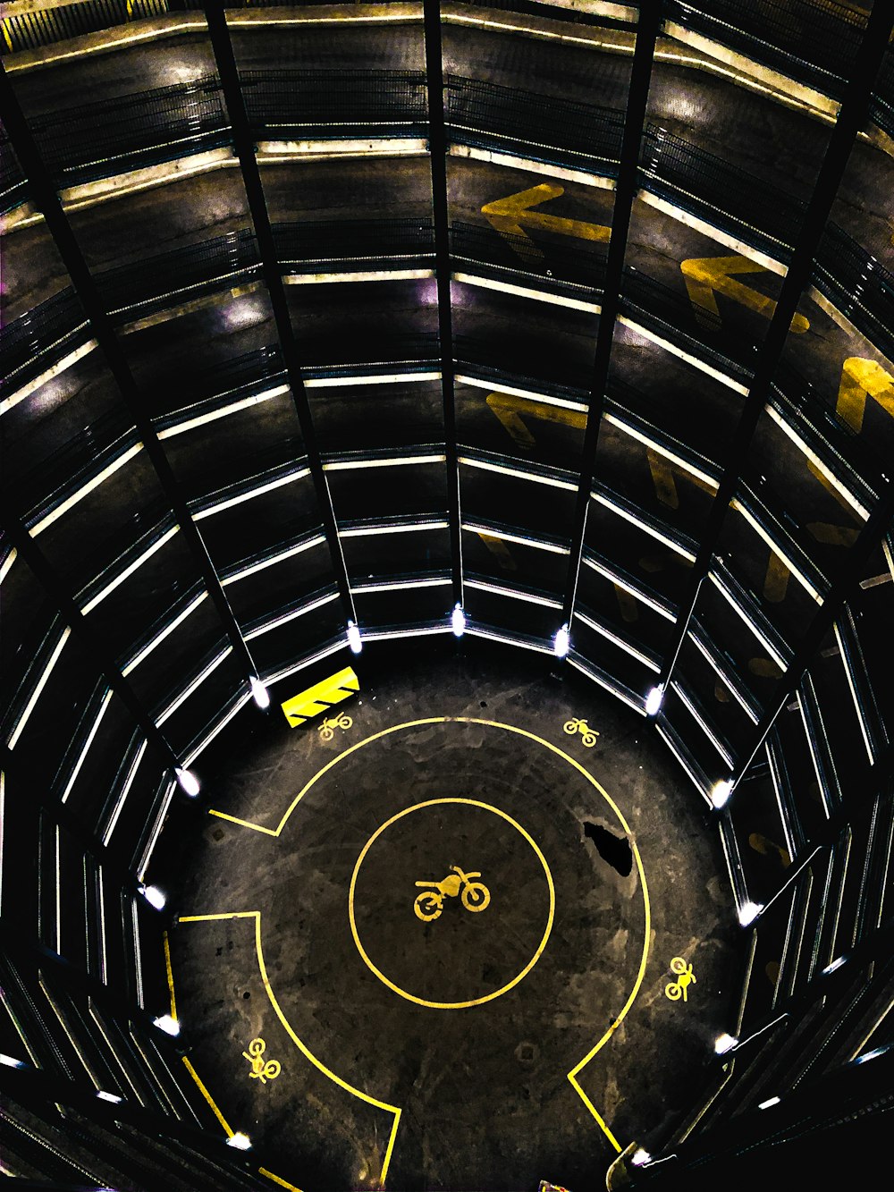 black and yellow spiral staircase