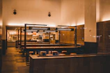 Warm, inviting interior of the restaurant with minimalist decor.
