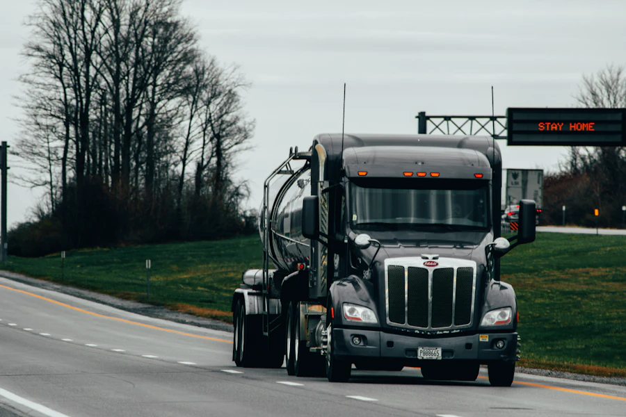 Road tanker on the highway