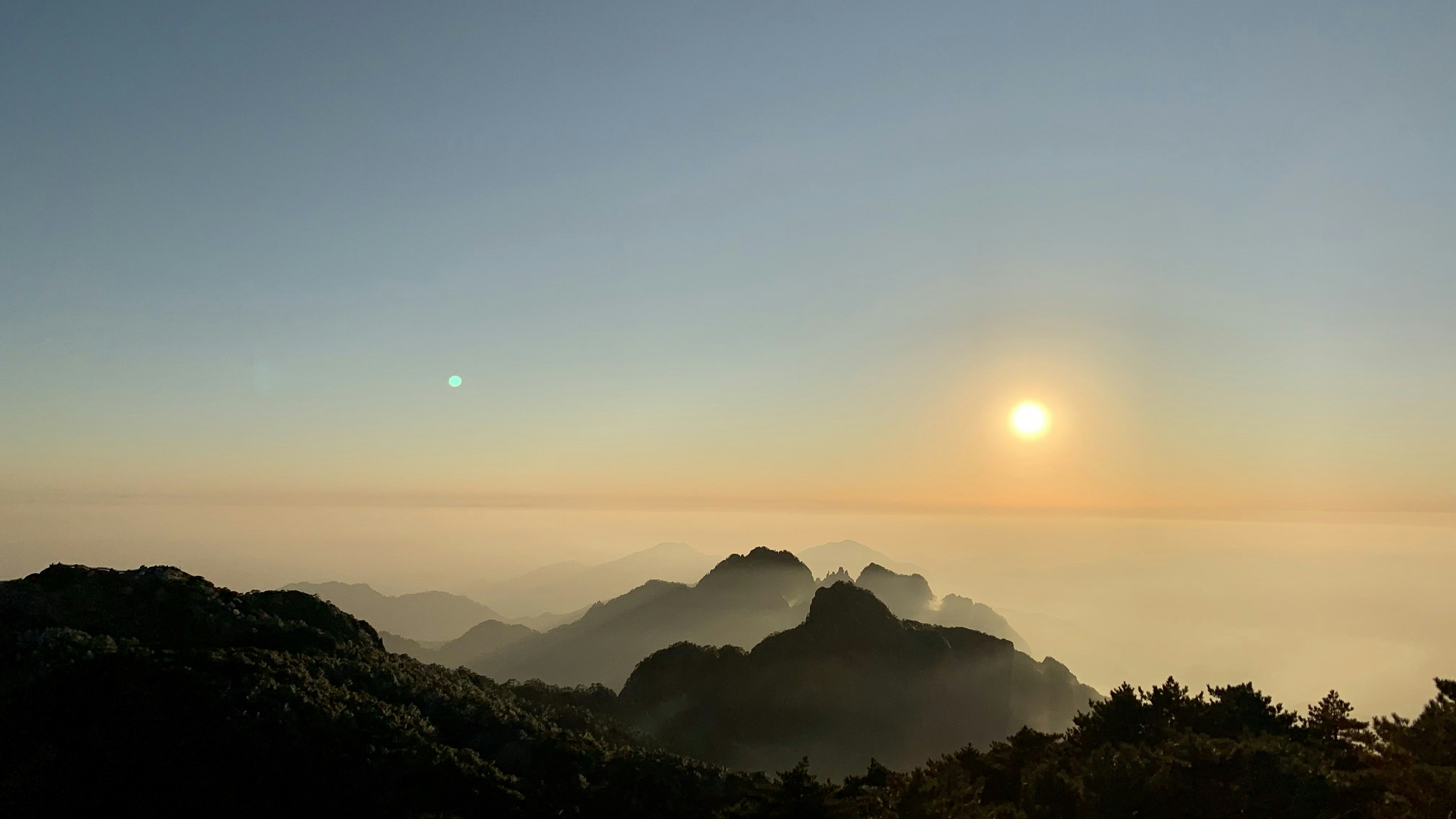 Silhouette of mountains during sunset photo – Free 中国安徽省黄山市 Image on ...