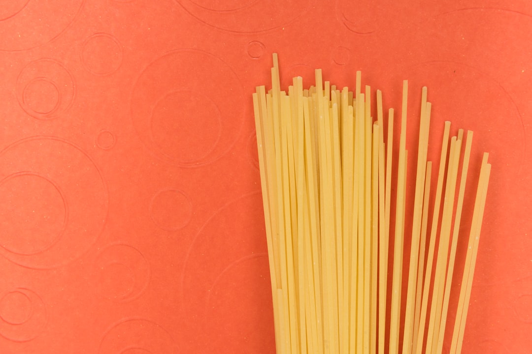 white stick on red textile