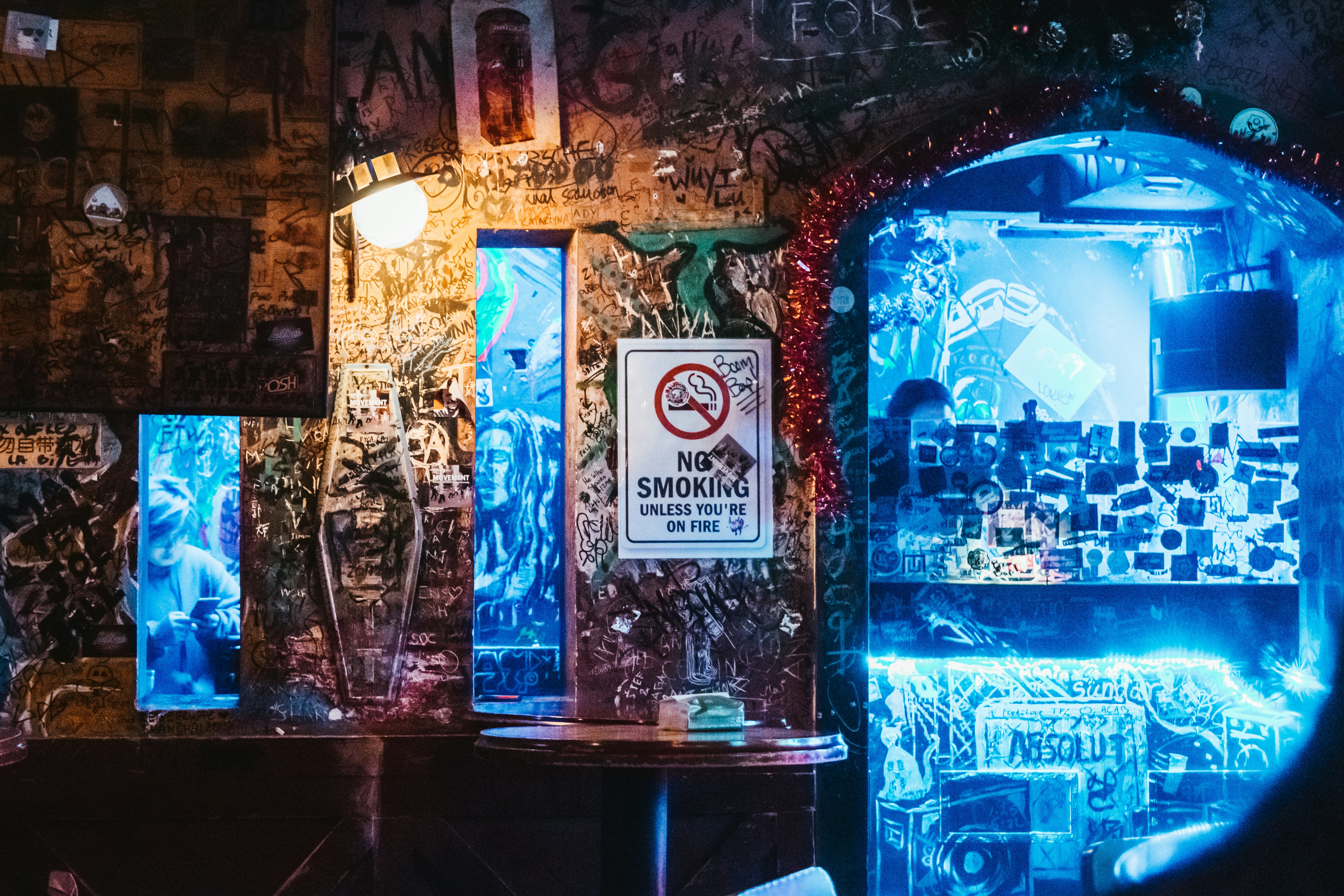 No smoking unless you're on fire.