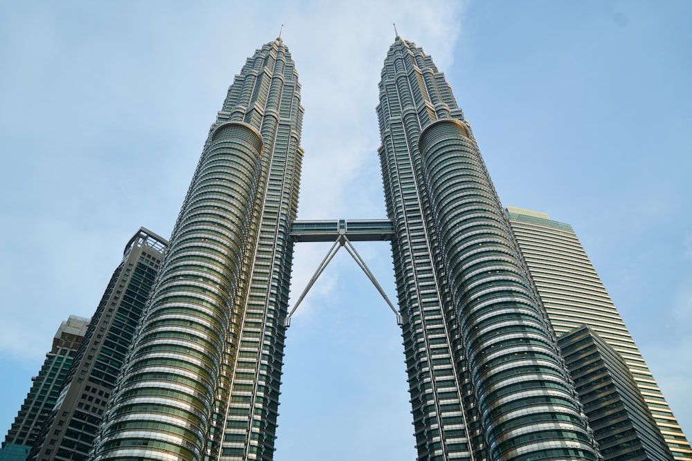 low angle photography of high rise buildings