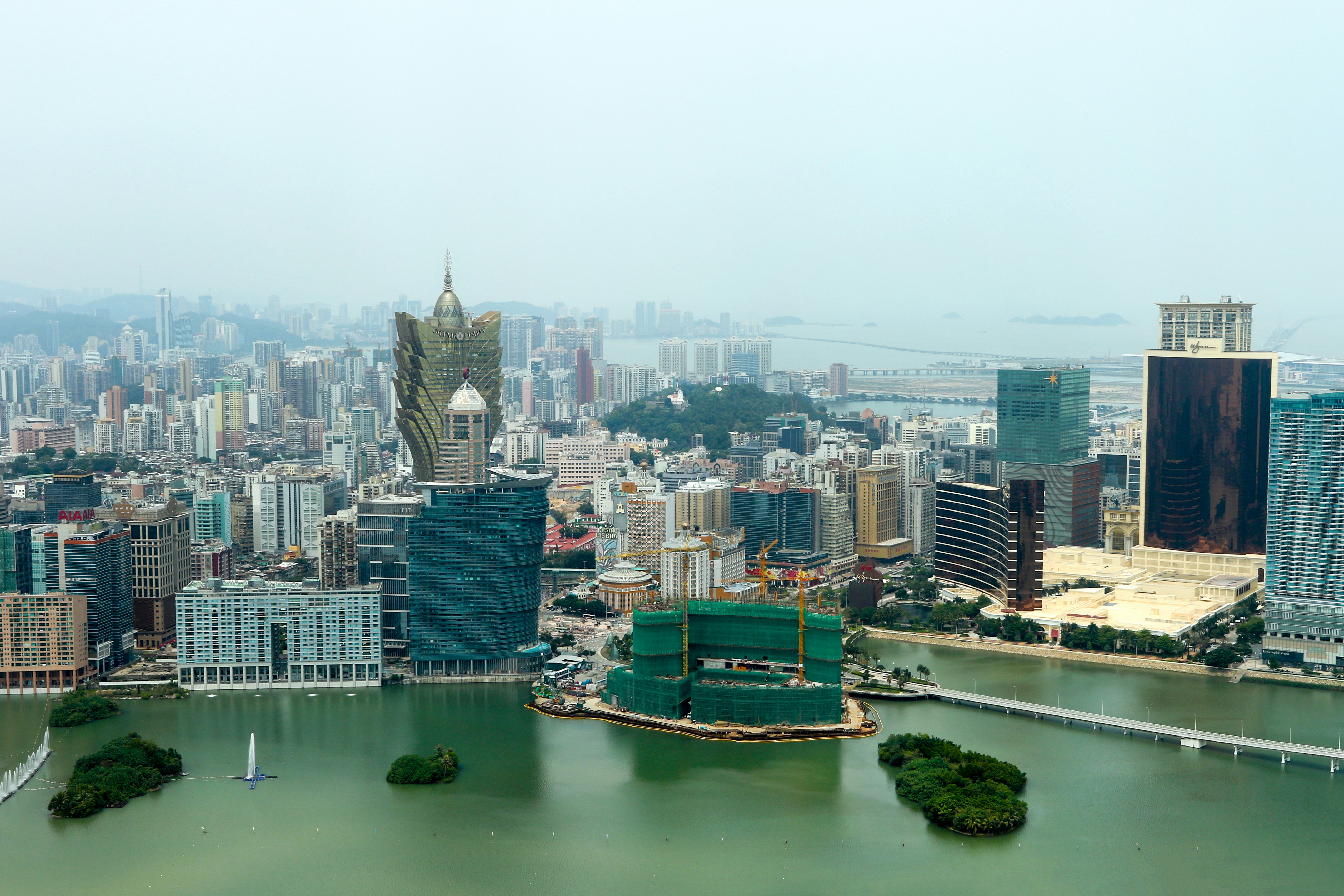 Macau city center bird eye view