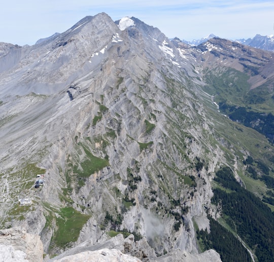 gray and green mountain under white sky during daytime in Daubenhorn Switzerland