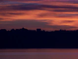 Sunset over a peaceful village captured in warm tones.