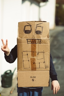 person holding brown cardboard box