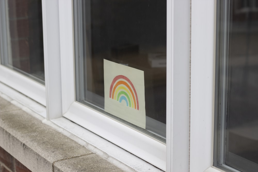 white wooden framed glass window