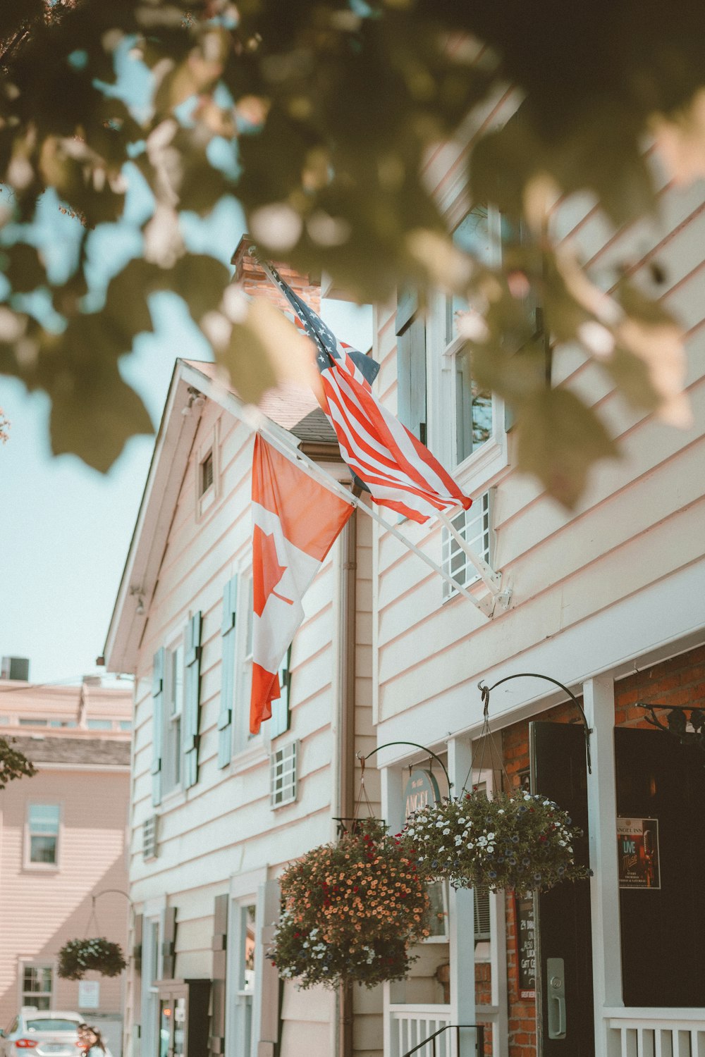 US eine Flagge auf der Stange