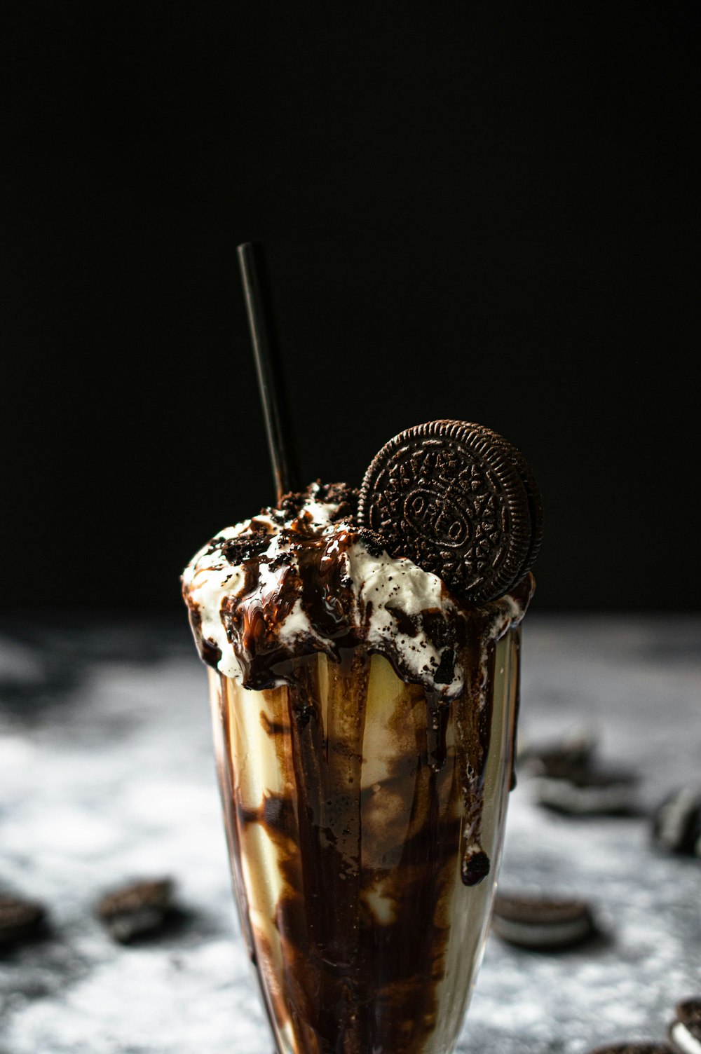 ice cream in clear glass cup