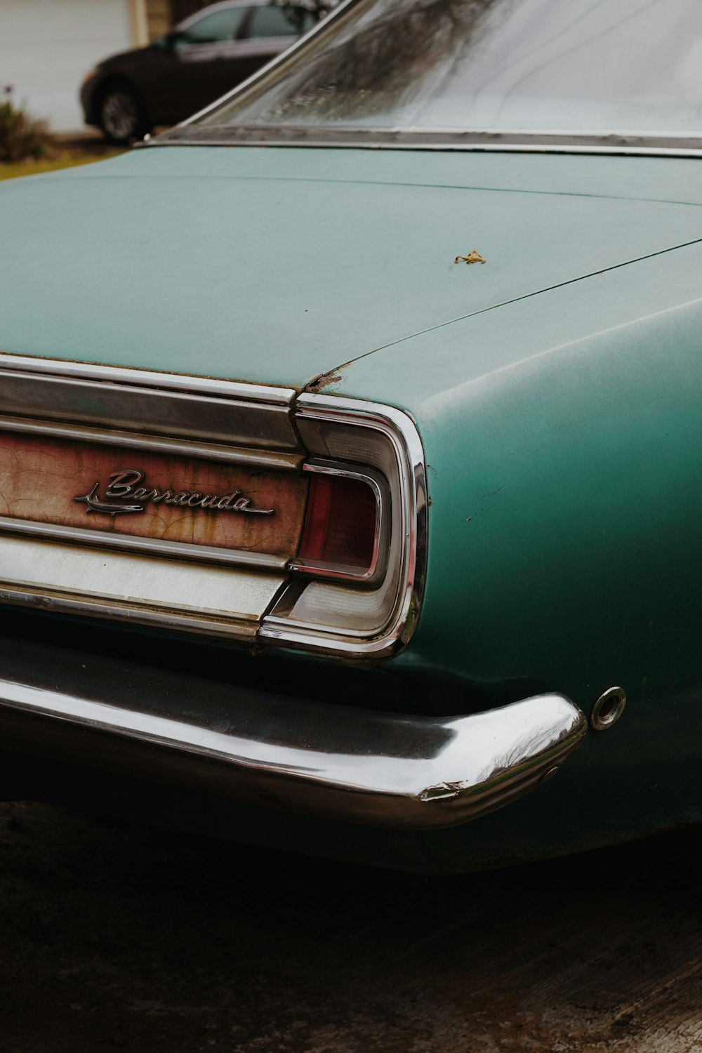 teal and silver car door