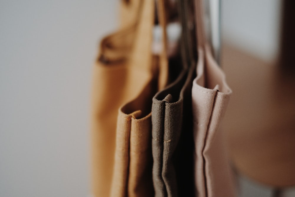 brown textile on white surface