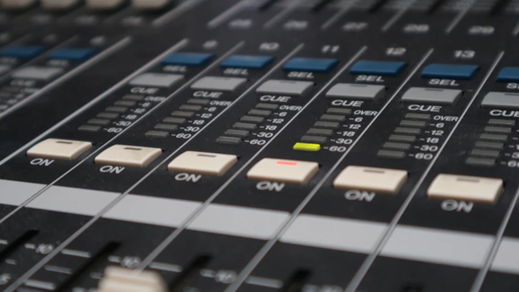 black and white audio mixer