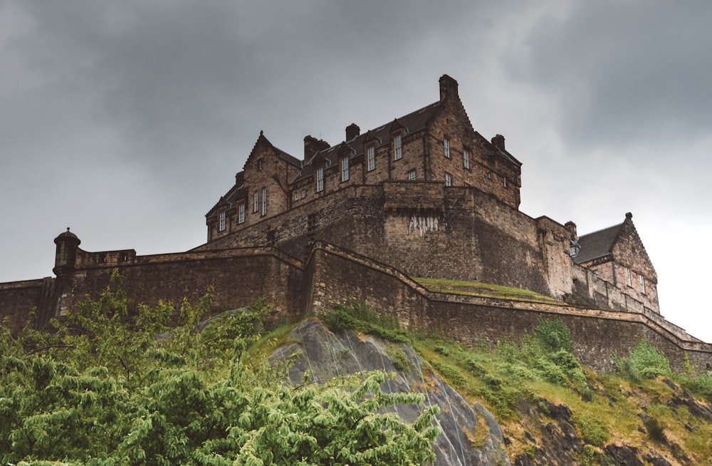 brown concrete castle under cloudy sky during daytime