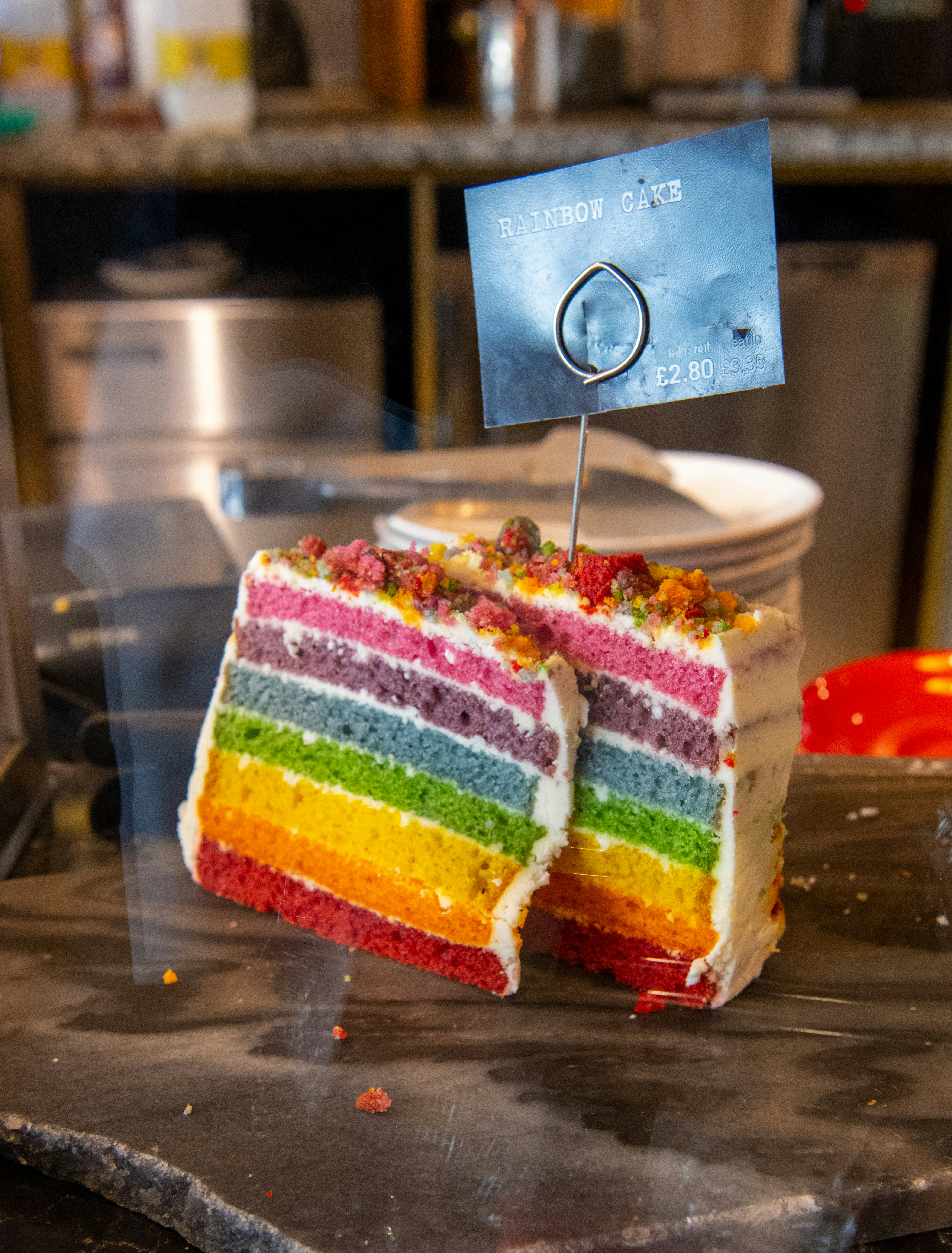 3 layer cake on white ceramic plate