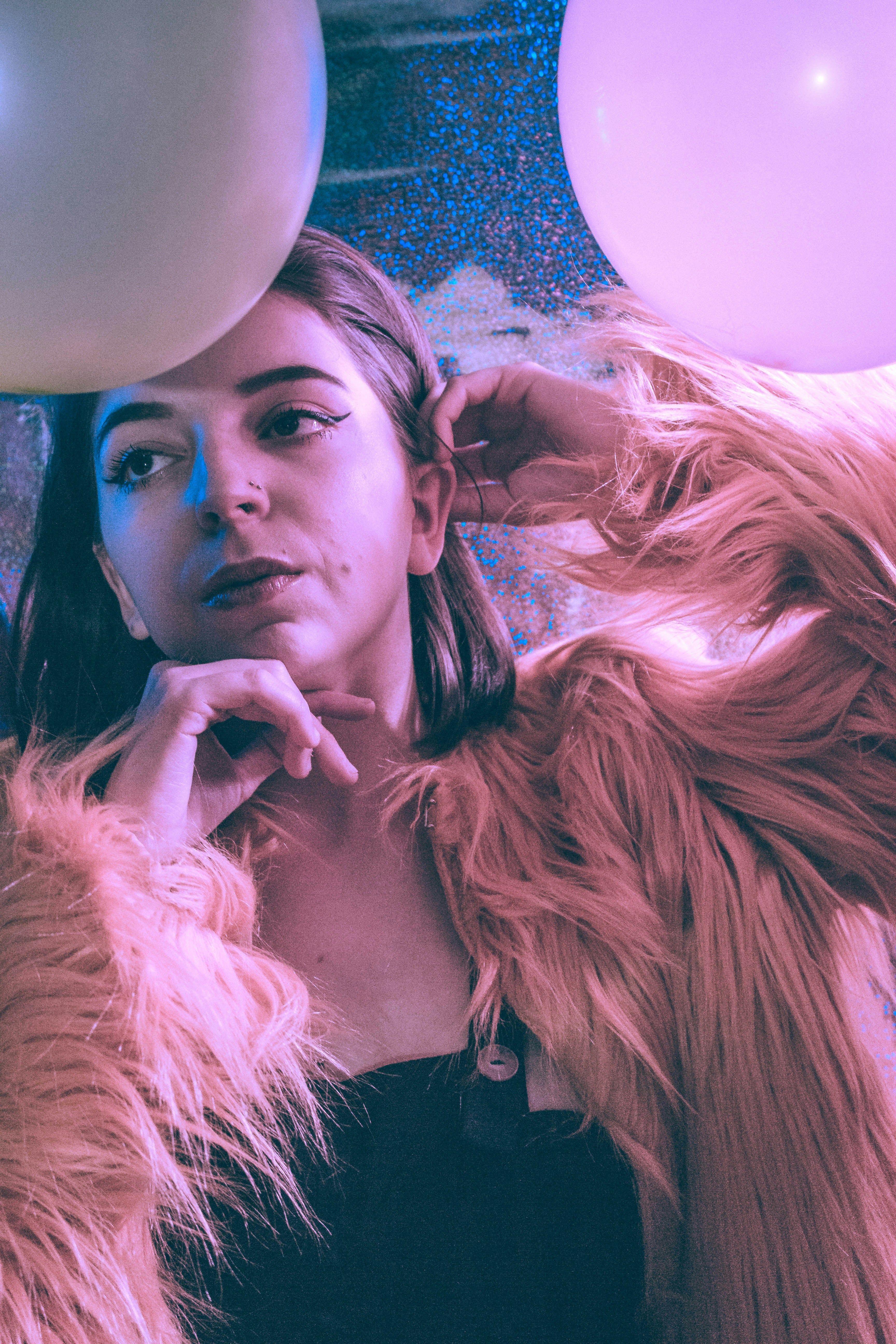 woman in black tank top