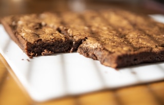 brown and black chocolate cake