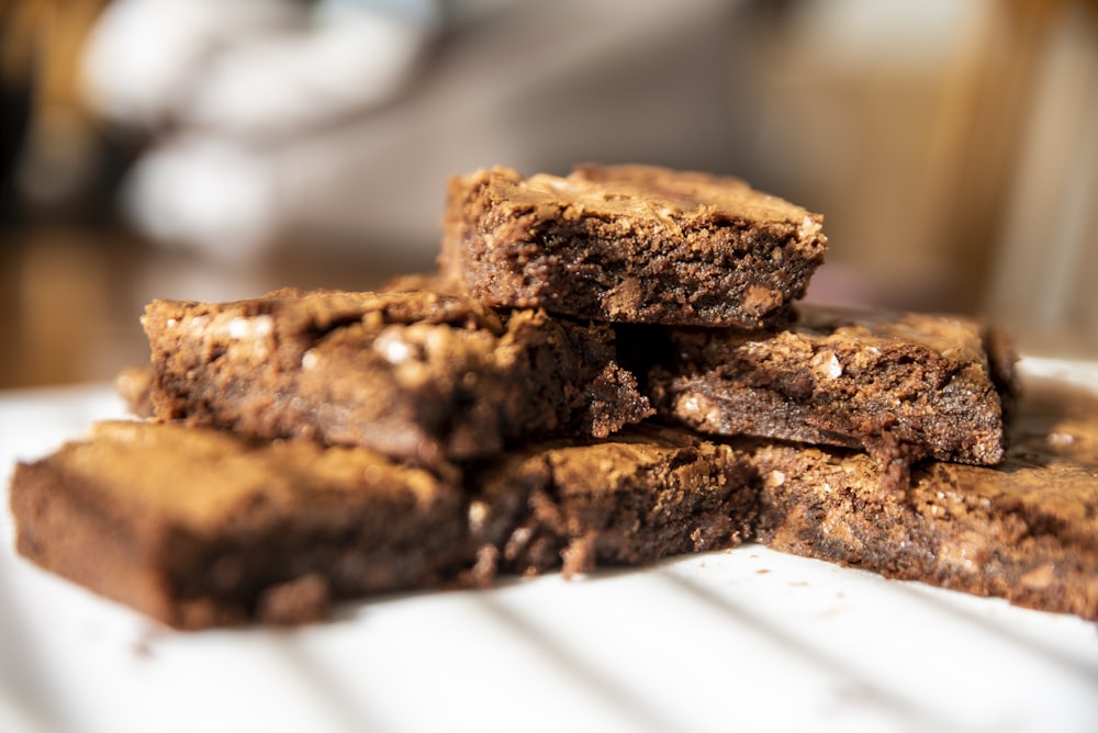 brown cookies on white paper